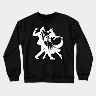 Cool tango design: two dancing foxes! Crewneck Sweatshirt